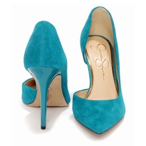 Jessica Simpson Claudette Blue Suede Pumps - NEW